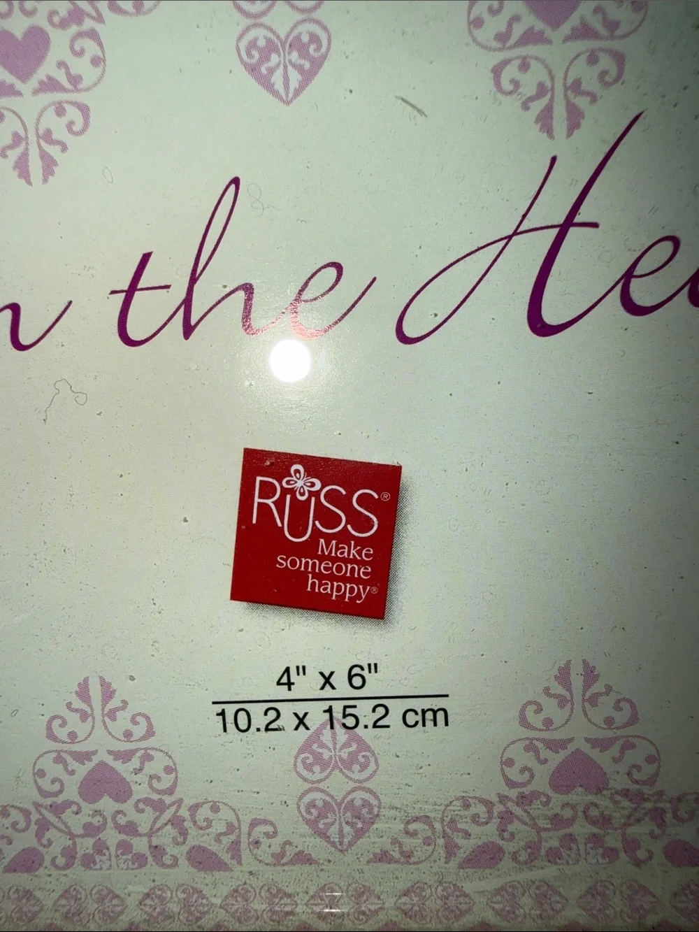 Russ Pink & White Decorative Photo Frame Insert